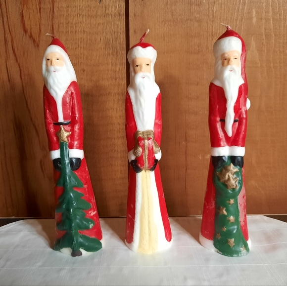 Vintage Christmas Candles Tall Santa Holding Tree Present Sack of Gifts - Picture 16 of 16